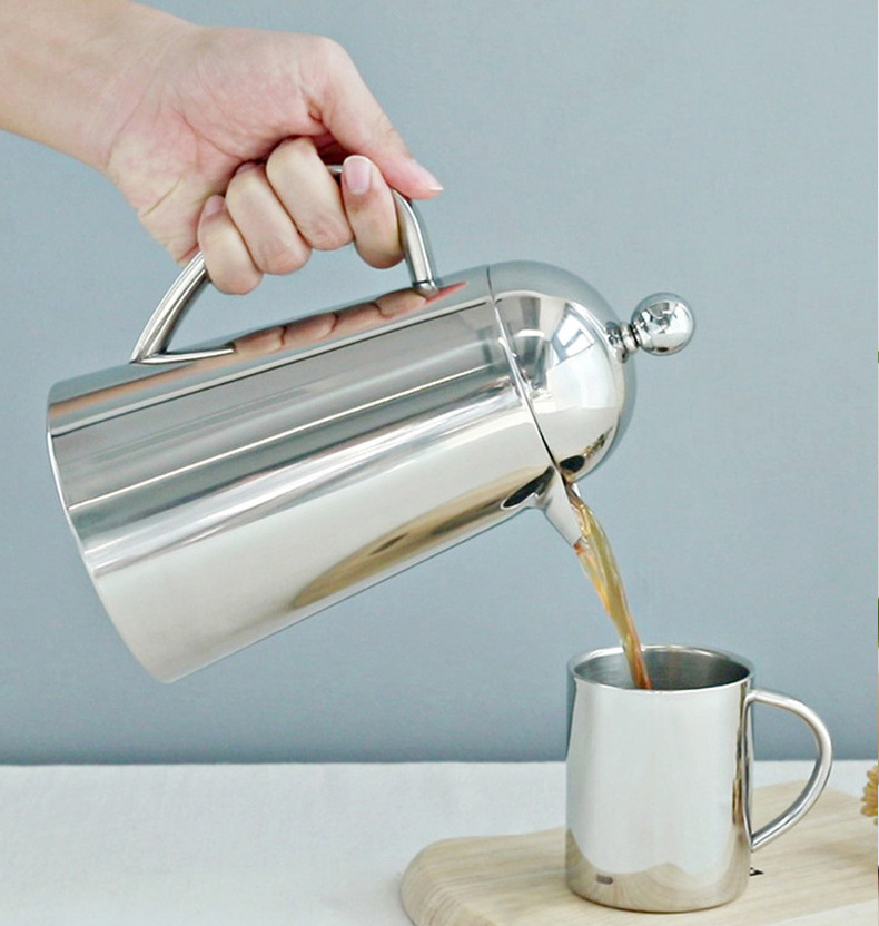 350ML 800ML 1000ML 304 Grade Stainless Steel Insulated Coffee Press Easy Clean Unbreakable French Press Coffee Maker