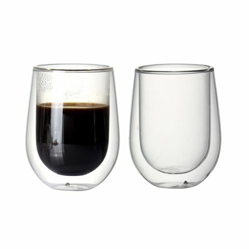 200ML Double Walled Heatproof Glass Maintains Drinks Hot Cold Insulated Glasses for Tea Espresso