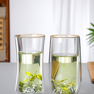 350Ml 12Oz Double Wall Glass Printed Cup Custom Glass Cup With Mountain Design