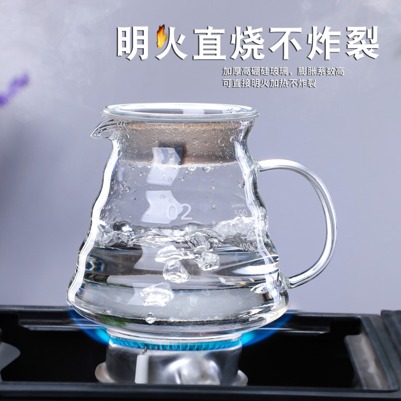 350ml Cute Glass Teapot Kettle Borosilicate Glass Tea Maker Clear Glass Coffee Pot with Handle