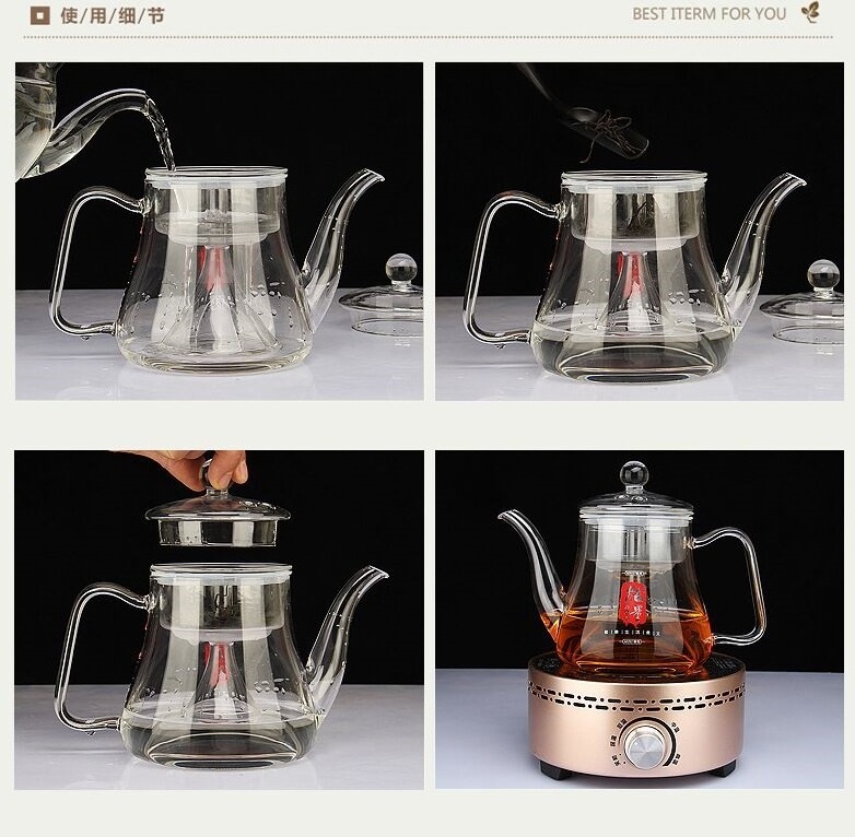 Stovetop espresso steaming pitcher custom Water Jug Glass Kettle with lid