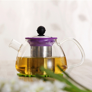 600ML 800ML Stovetop Safe Large Tea Pot Blooming Loose Leaf Hand Crafted Kettle Glass Teapot with Removable Infuser