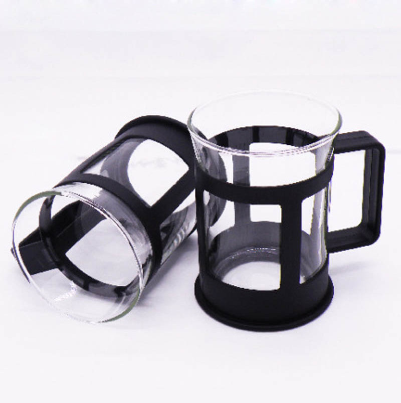 Glass with Plastic Handle French Press Coffee Tea Maker