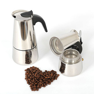 2/4/6/9 Cups Stainless Steel Italian Stovetop Espresso Maker Moka Pot with Handle