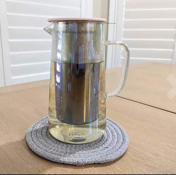 1L Handmade Colorful Cold Brew Coffee Maker Iced Teapot Glass Carafe with Removable Stainless Steel Filter