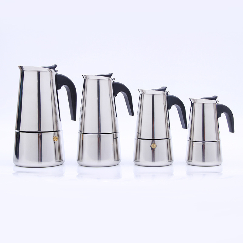 2/4/6/9 Cups Stainless Steel Italian Stovetop Espresso Maker Moka Pot with Handle