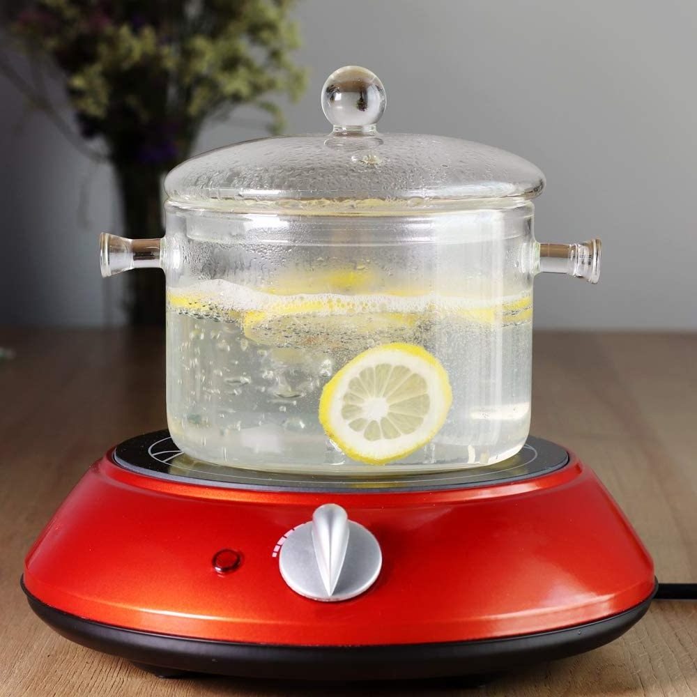 1L 1.5L 1.8L Heat Resistant Glass Cooking Pot with Lid Sauce Pan for Soup, Pasta & Baby Food