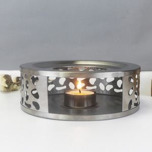 Silver Metal Modern Teapot Warmer Stainless Steel Tea Warmer with Tea Light Holder (Without Candle)