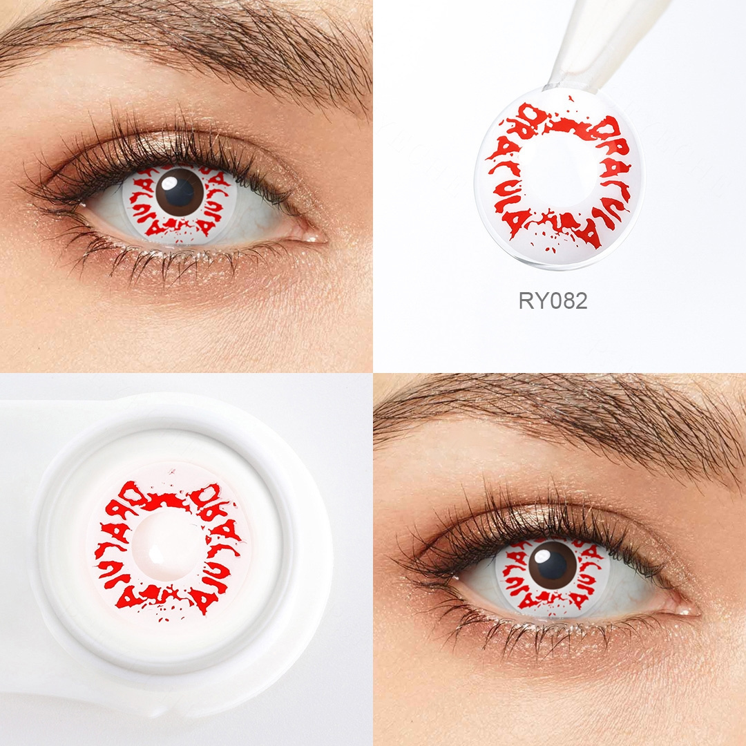 Pseyeche bloody colored contact lenses cosplay ghost lentilla de color Contacts spooky Halloween eye contact Lens