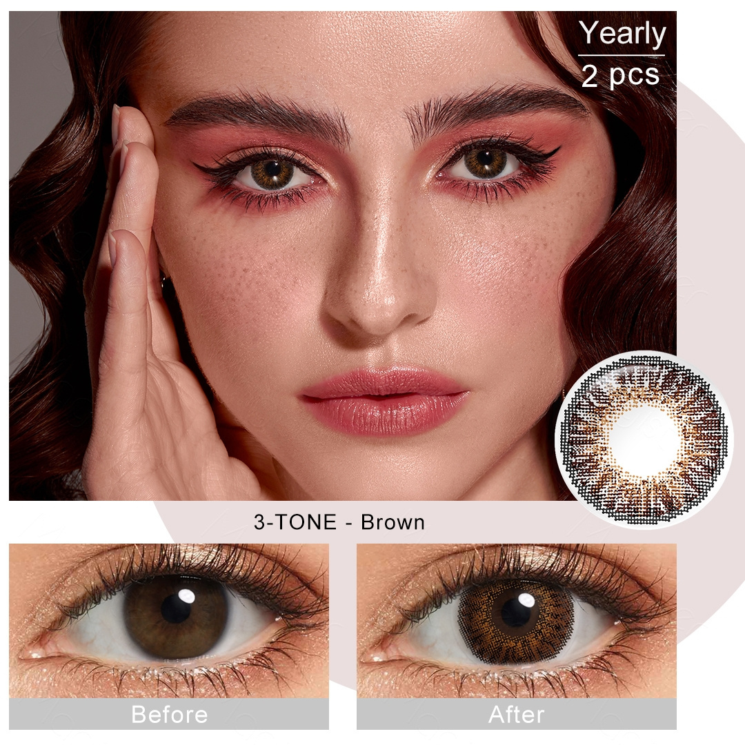 OEM ODM Fancy look cosmetic colored contacts 3 tone color contact lens wholesale eye Contact Lenses