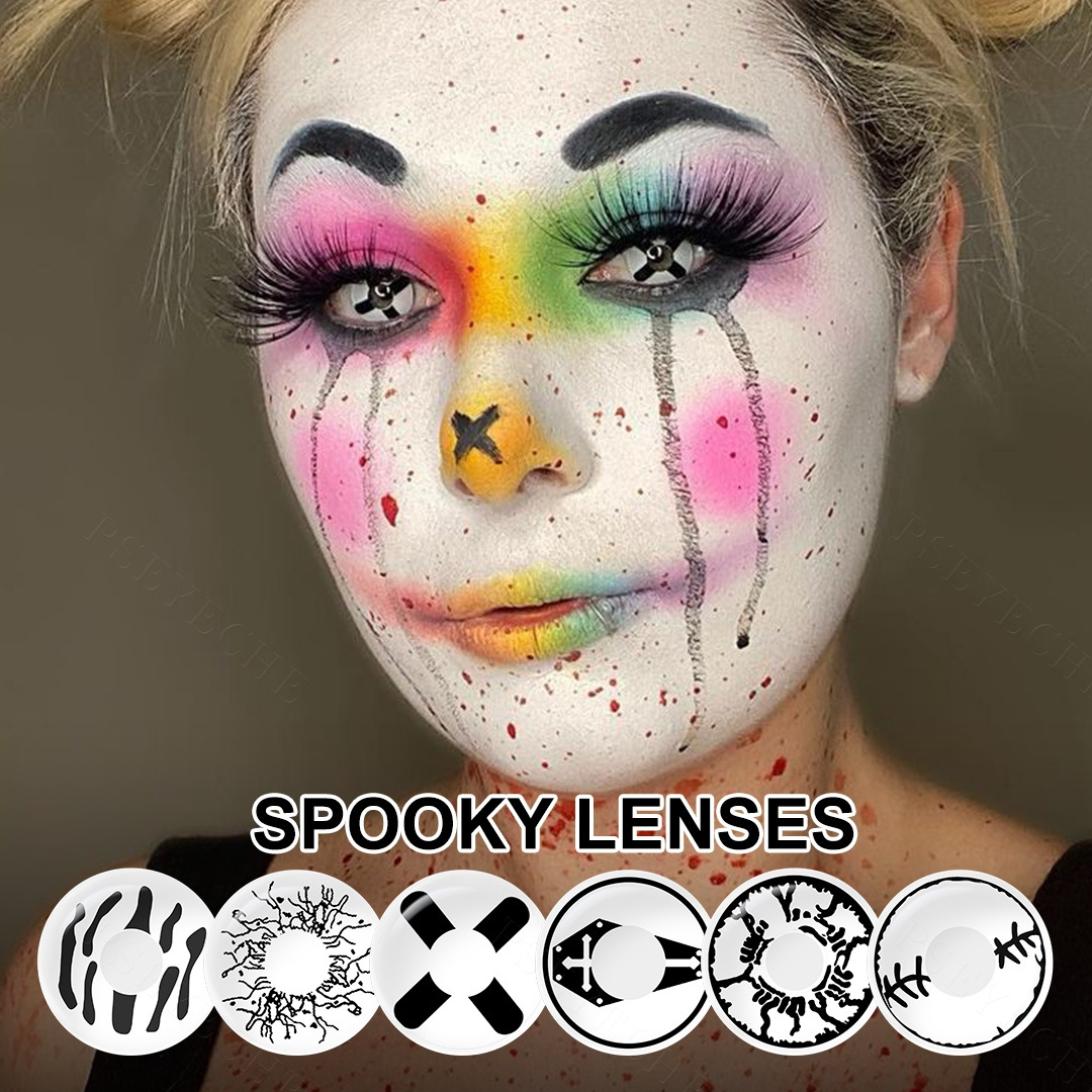 Pseyeche bloody colored contact lenses cosplay ghost lentilla de color Contacts spooky Halloween eye contact Lens