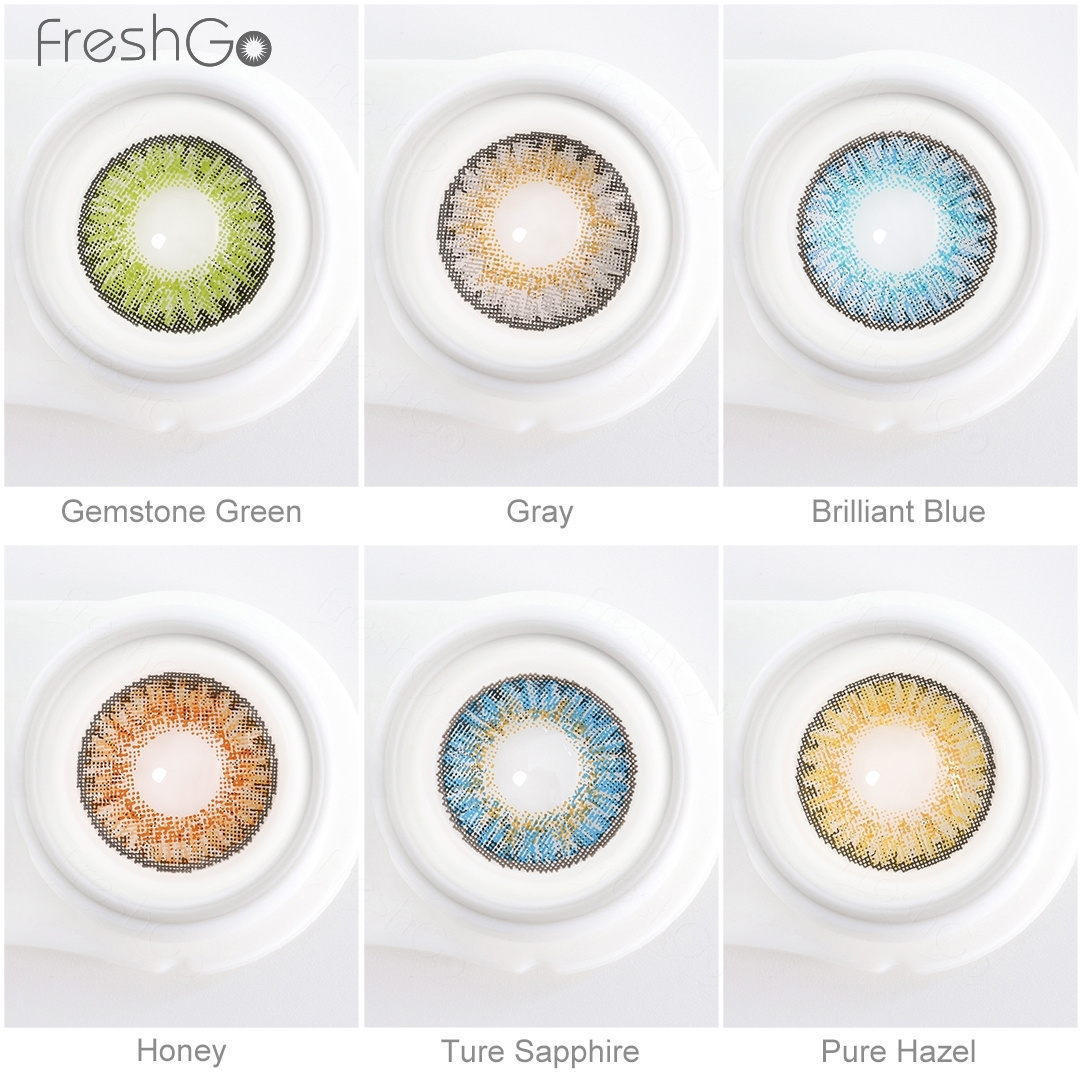 Freshgo Top1 14.5mm Big eye lenses Black color contact lenses 3 Tone Colored Contact Lenses Fancy Look Cheap Colored Contacts