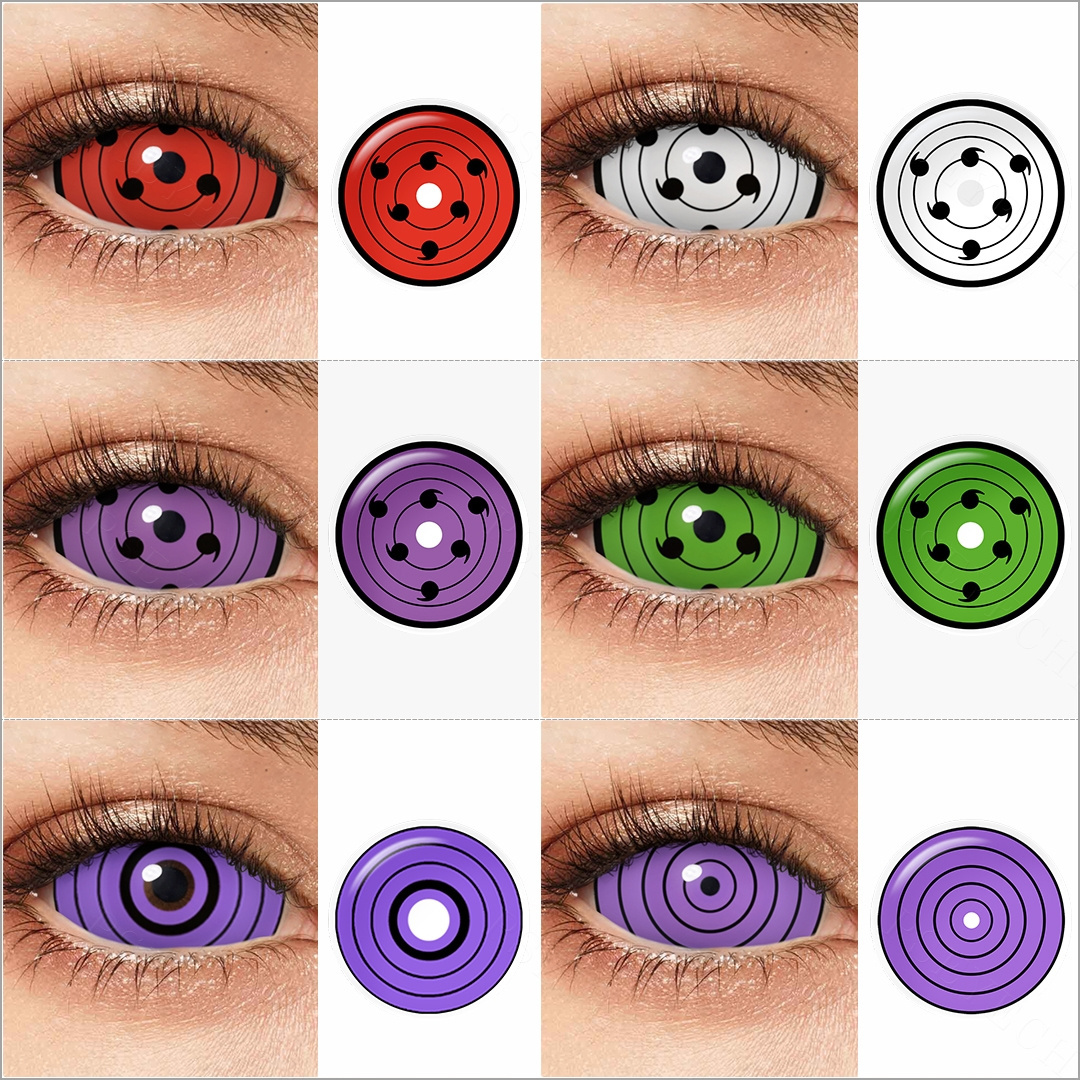 pseyeche 17mm sharingan contacts lenses wholesale crazy yearly anime eye contact lenses for cosplay sclera 22m