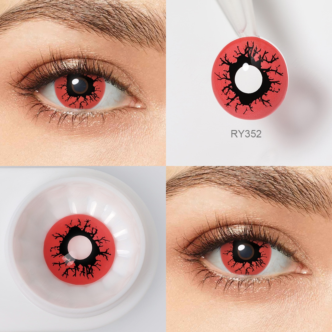 Pseyeche national flag colored contact lenses cosplay Anime lentilla de color Contacts pink heart Halloween Zombie contact Lens