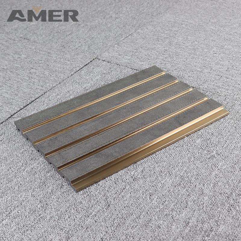 Rongke Factory OEM Waterproof Decorative Waterproof Exterior Gold Wood Outside Office Wall Panel Outdoor 3D