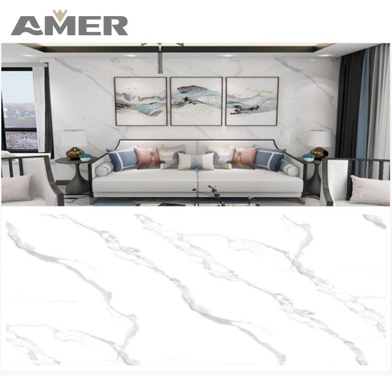 Amer OEM Factory 1220x2800/2900mm UV 6 Mm Panels Marble Resin Stone Texture Acrylic Solid Surface Shower Wall Panels