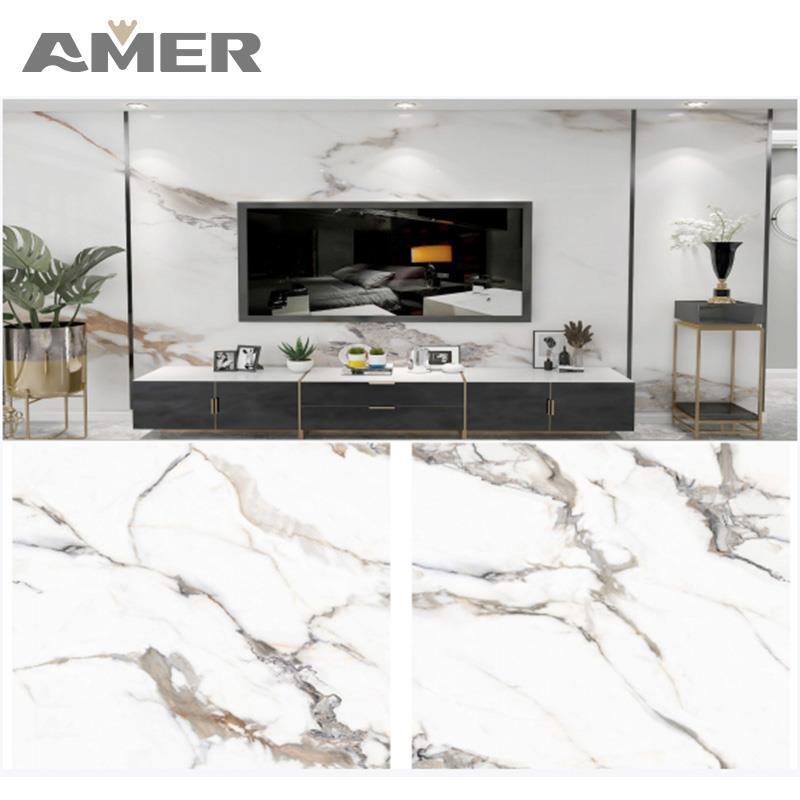 Amer OEM Factory 1220x2800/2900mm UV 6 Mm Panels Marble Resin Stone Texture Acrylic Solid Surface Shower Wall Panels