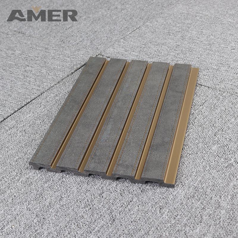 Rongke Factory OEM Waterproof Decorative Waterproof Exterior Gold Wood Outside Office Wall Panel Outdoor 3D