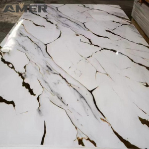 Amer factory price oem 1220*2440mm waterproof uv marble board pvc wall panel