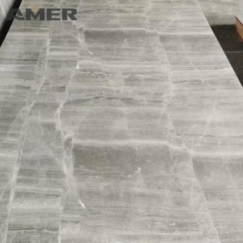 Amer factory price oem 1220*2440mm waterproof uv marble board pvc wall panel