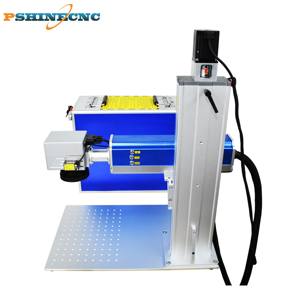 Raycus Fine Mopa Fiber Laser 30 Watt Fiber Laser Cutting Marking Machine With Motorized X Axis With Rotary