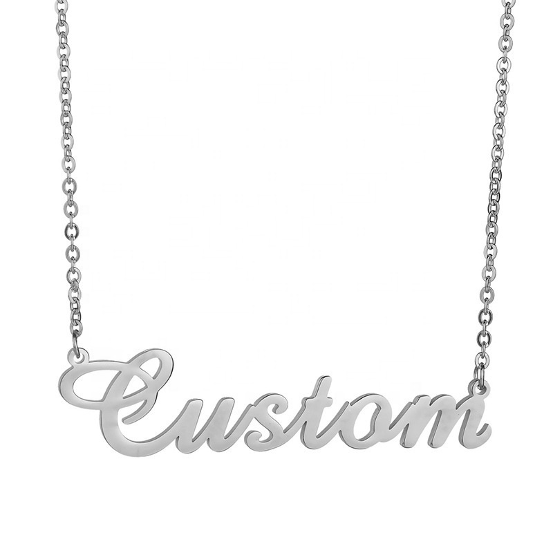 PUSHI jewelry Best Selling Customized DIY Name Letter Pendant Necklace Personalized Stainless Steel Letter Necklace