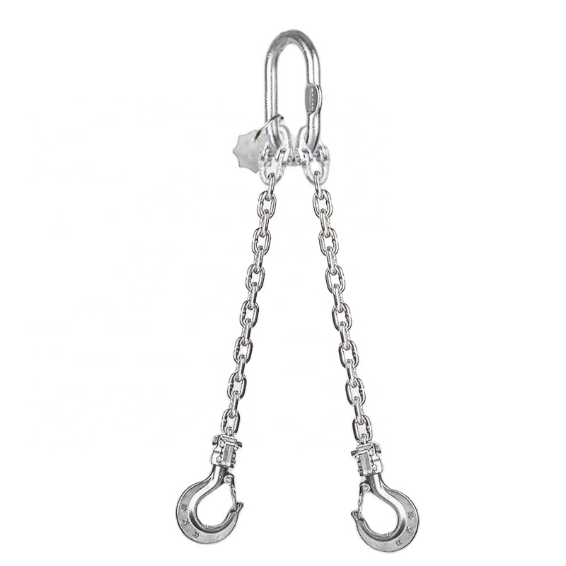 4ton 8ton 22ton Hardware Rigging two Legs 304 stainless Steel Chain Sling For Lifting Chain Rigging