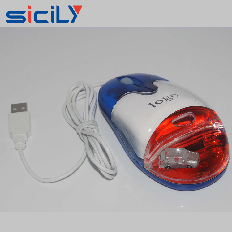 Corporate Gift Wired USB Mouse Filled with Liquid,USB Optical Mouse Aqua Mouse With Light Up LOGO