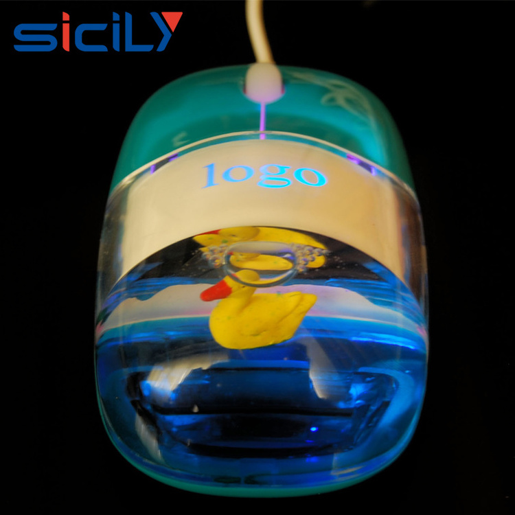 Funny computer mouse with led logo,Computer Mini Aqua Liquid USB Optical Mouse with Customized Floater