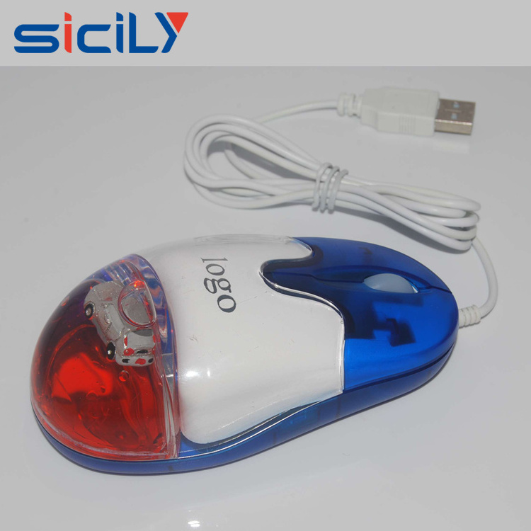 Corporate Gift Wired USB Mouse Filled with Liquid,USB Optical Mouse Aqua Mouse With Light Up LOGO