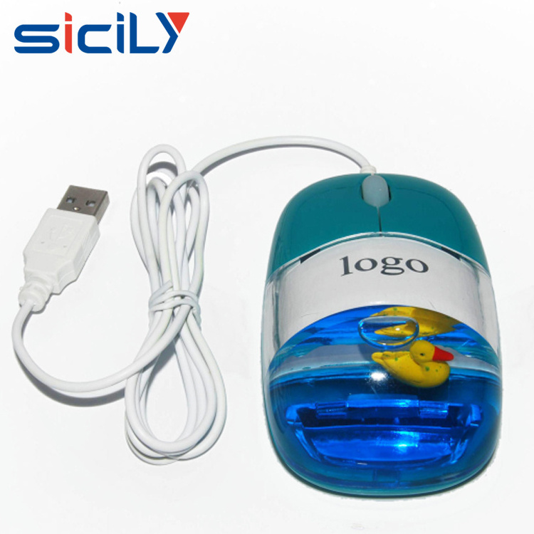 Funny computer mouse with led logo,Computer Mini Aqua Liquid USB Optical Mouse with Customized Floater