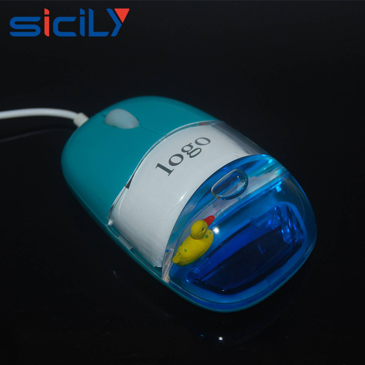 Funny computer mouse with led logo,Computer Mini Aqua Liquid USB Optical Mouse with Customized Floater