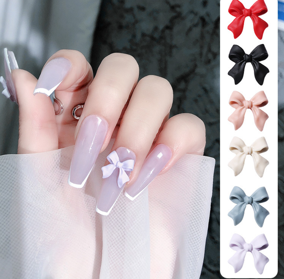 Summer girl Resin Butterfly Bow Nail Art Decoration Jap style nail Charms for Finger Nails Diamond Accessories 3D decal sticker