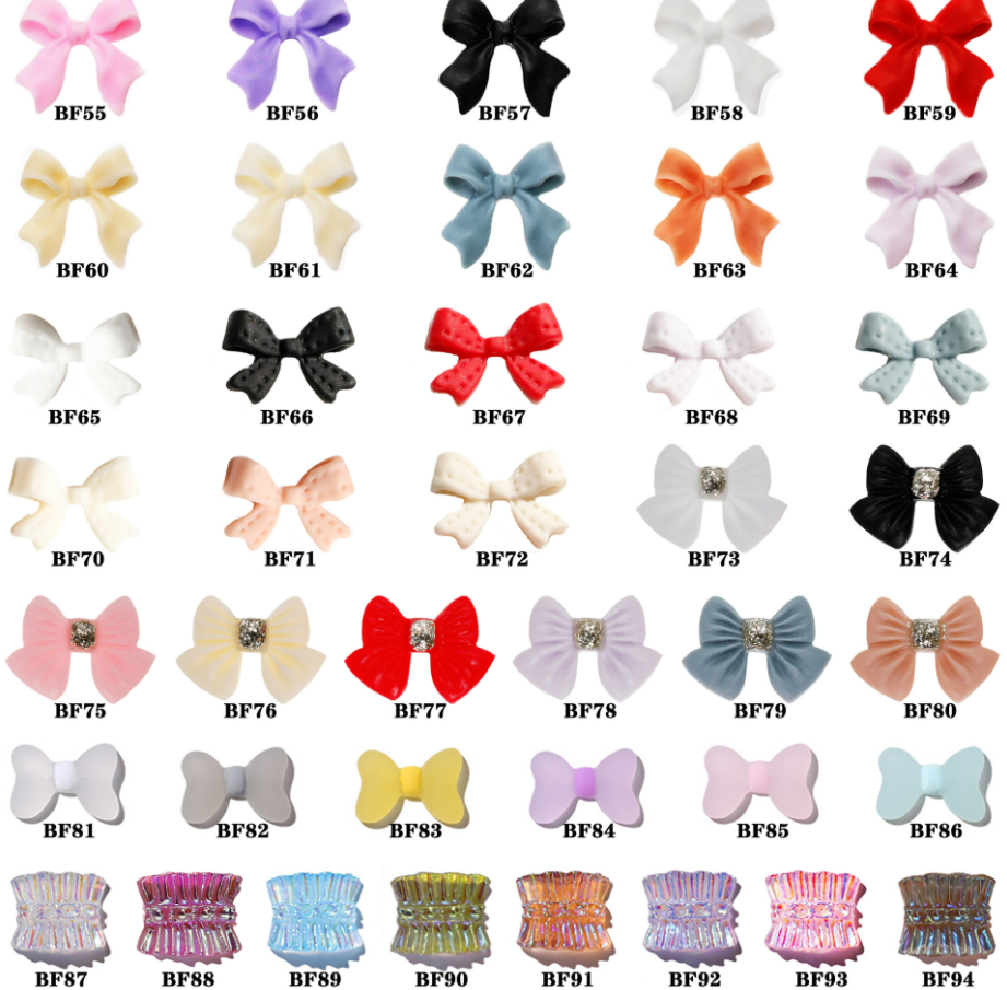 Summer girl Resin Butterfly Bow Nail Art Decoration Jap style nail Charms for Finger Nails Diamond Accessories 3D decal sticker