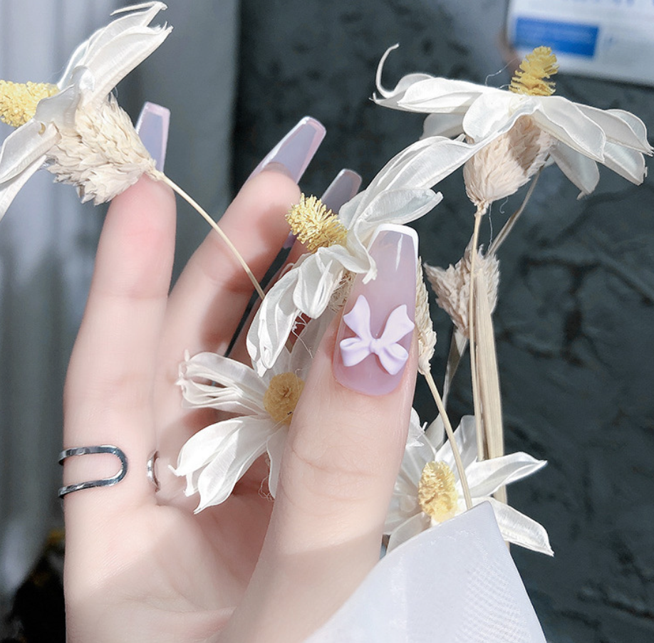 Summer girl Resin Butterfly Bow Nail Art Decoration Jap style nail Charms for Finger Nails Diamond Accessories 3D decal sticker