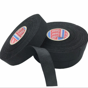 Wear resisting TESA 51608 tape 0.28mm thick Black PET polyester flannel automotive wiring harness cloth tape