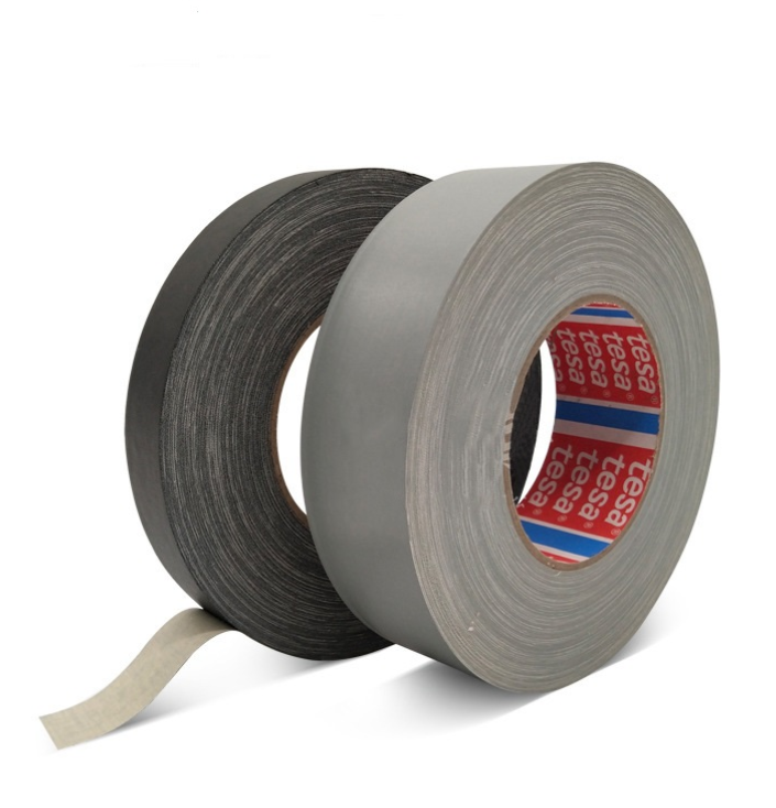 Die cut black cloth adhesive tape tesa 4657 0.29mm gray high temperature acrylic coating Automobile paint cloth duct tape