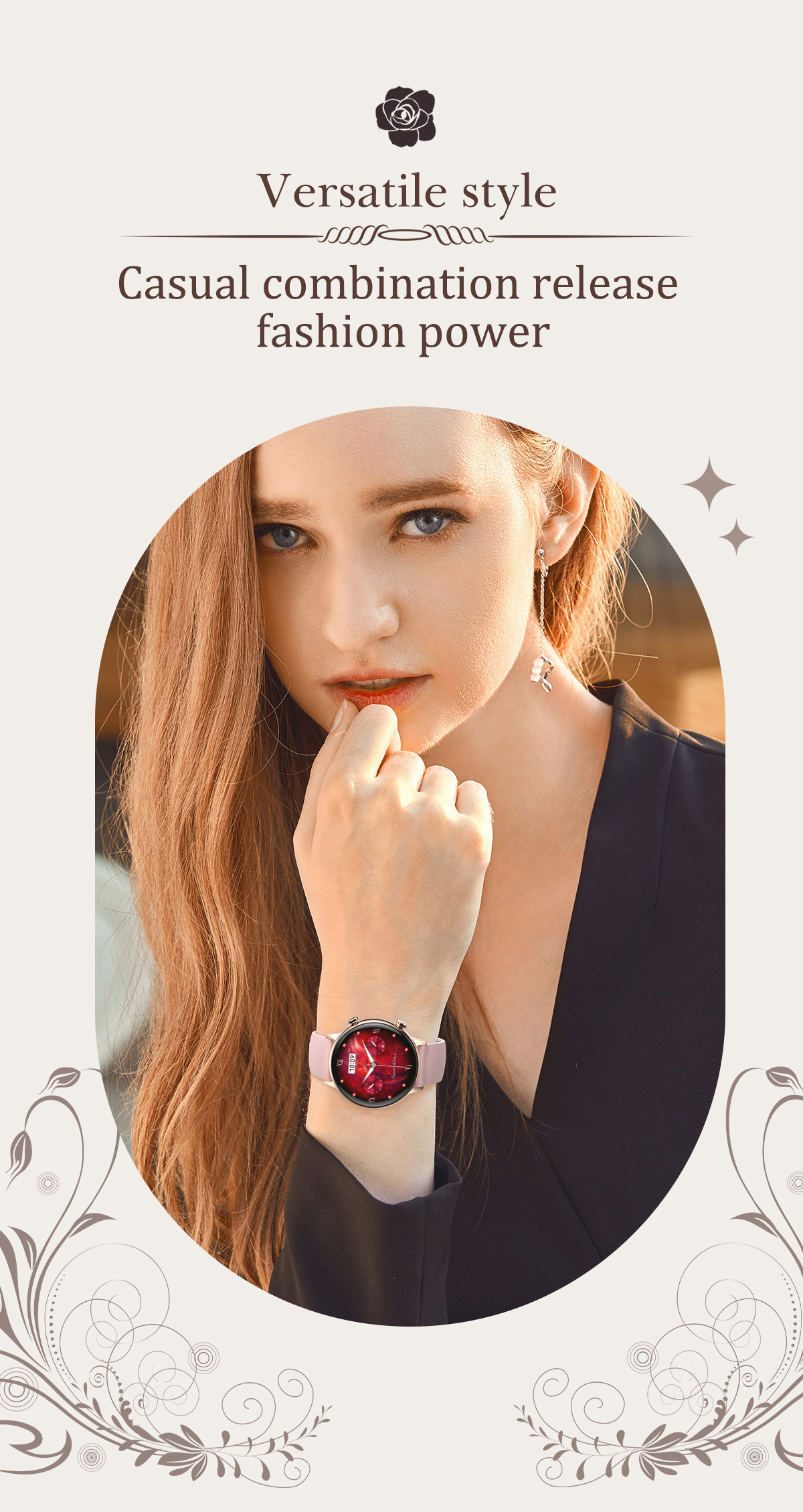 Elegant lady smart bracelet HK39 new style gesture intelligent control voice control female physiological cycle NFC smart watch