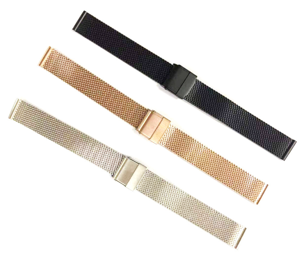 God Watch Band Watches Strap High Quality Stainless Steel Band 0.6 Wire, Steel, Black and Rose Mesh Band