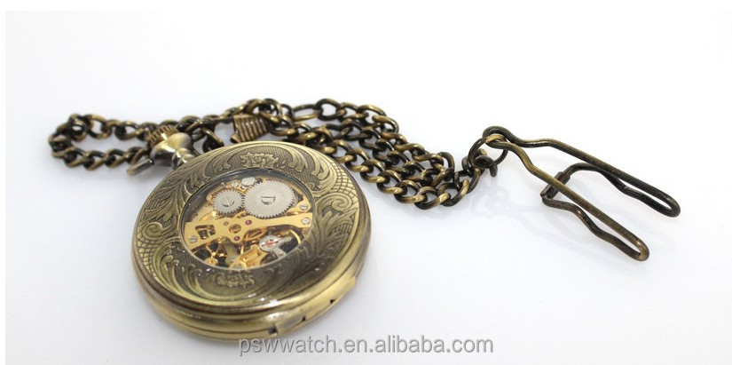 Bronze Color Custom Japan Mechanical  Antique Pocket Watch