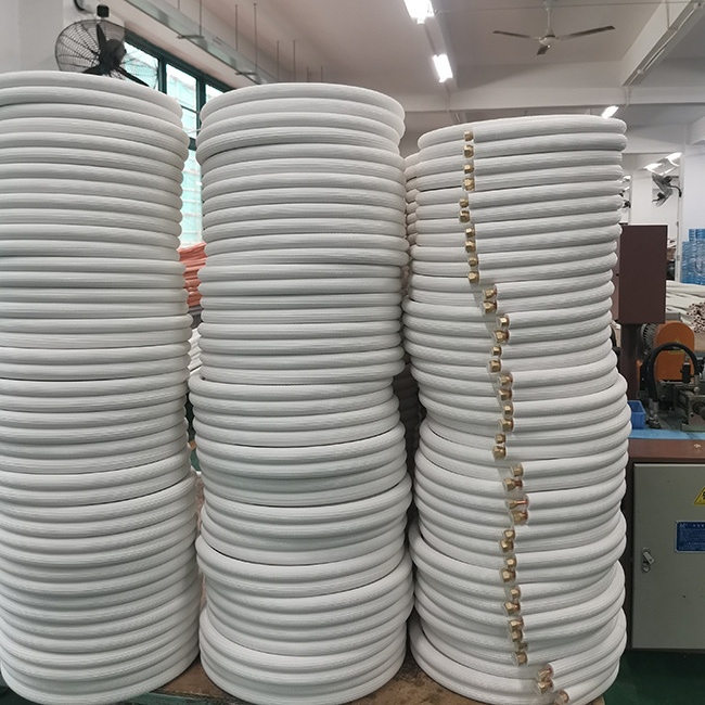 Pu Song Factory Price Insulated Air Conditioner Copper Pipe With Spiral Flexible On Both Tubes For Split Unit Air Conditioner