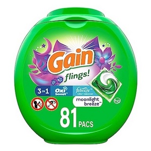 Gain flings Laundry Detergent Pacs Plus Aroma Boost, Moonlight Breeze Scent