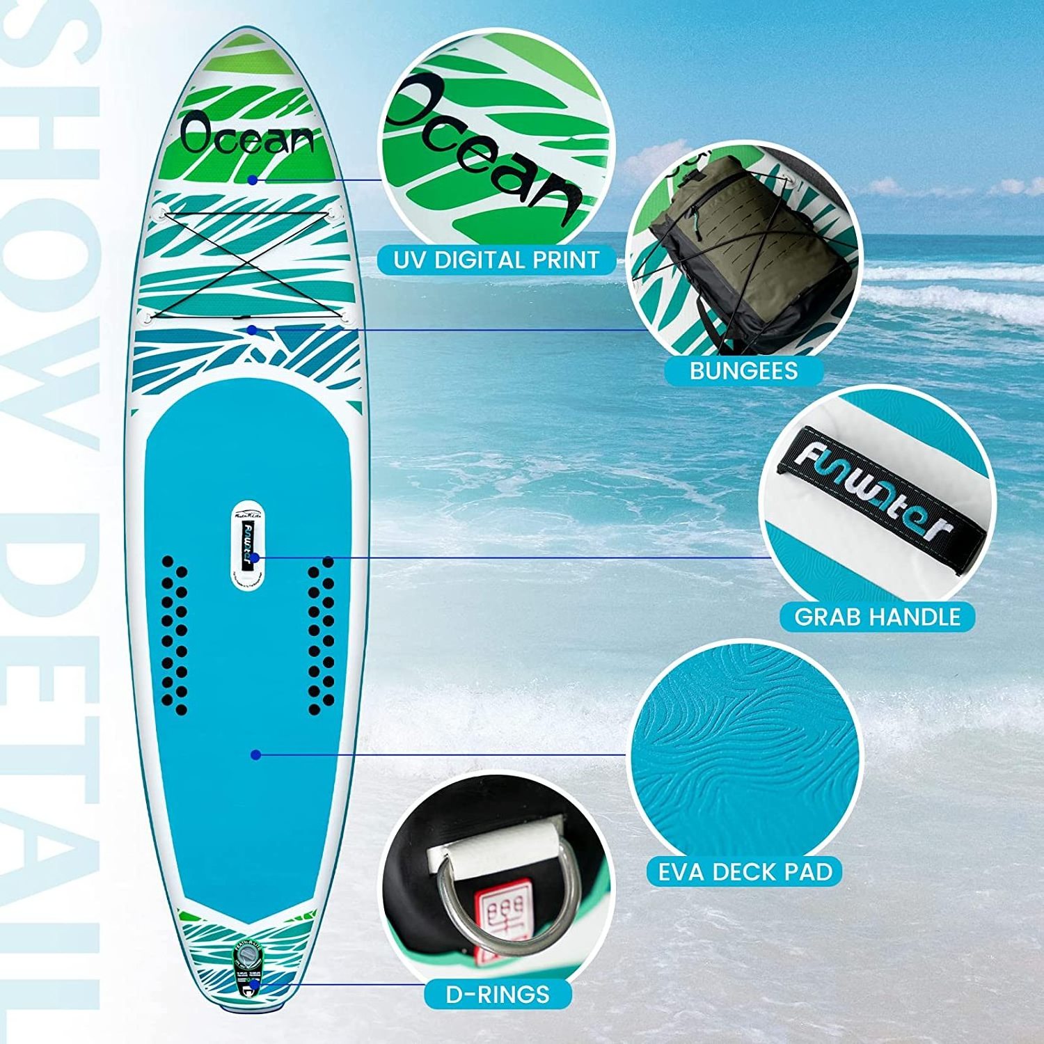 Big Sale Stand Up Paddle Board 10'5''/ 11'6'' Ultra-Light SUP with Inflatable Paddleboard Accessories Adjustable Paddle