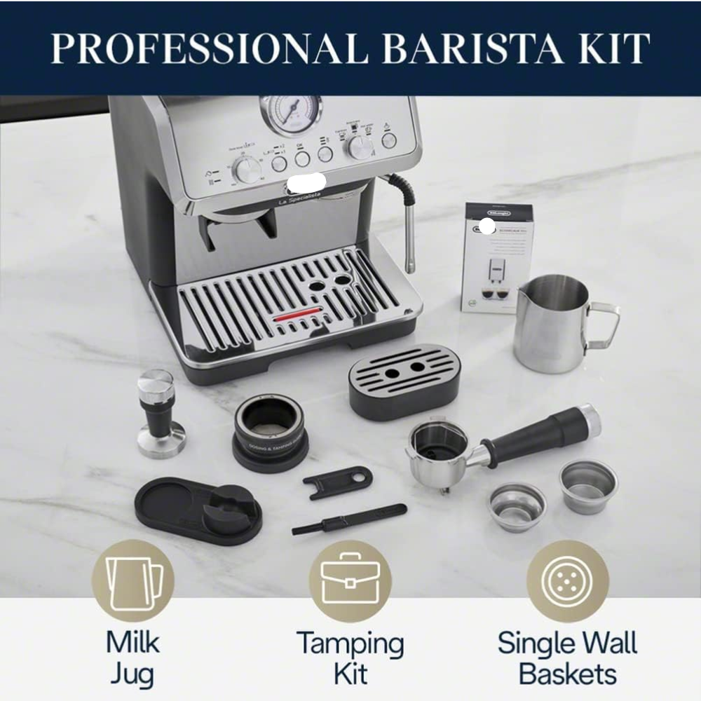 Espresso Machine with Grinder, Bean to Cup Coffee & Cappuccino Maker with Professional Steamer, My Latte Art Milk Frother, 1450W