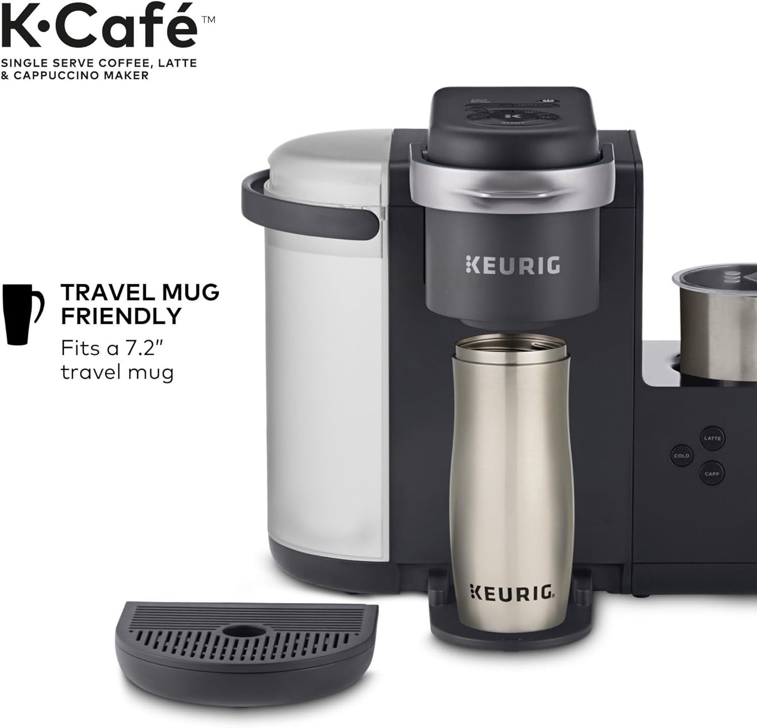 BEST SELLER Keurig K-Cafe Single Serve K-Cup Coffee, Latte and Cappuccino Maker, Dark Charcoal