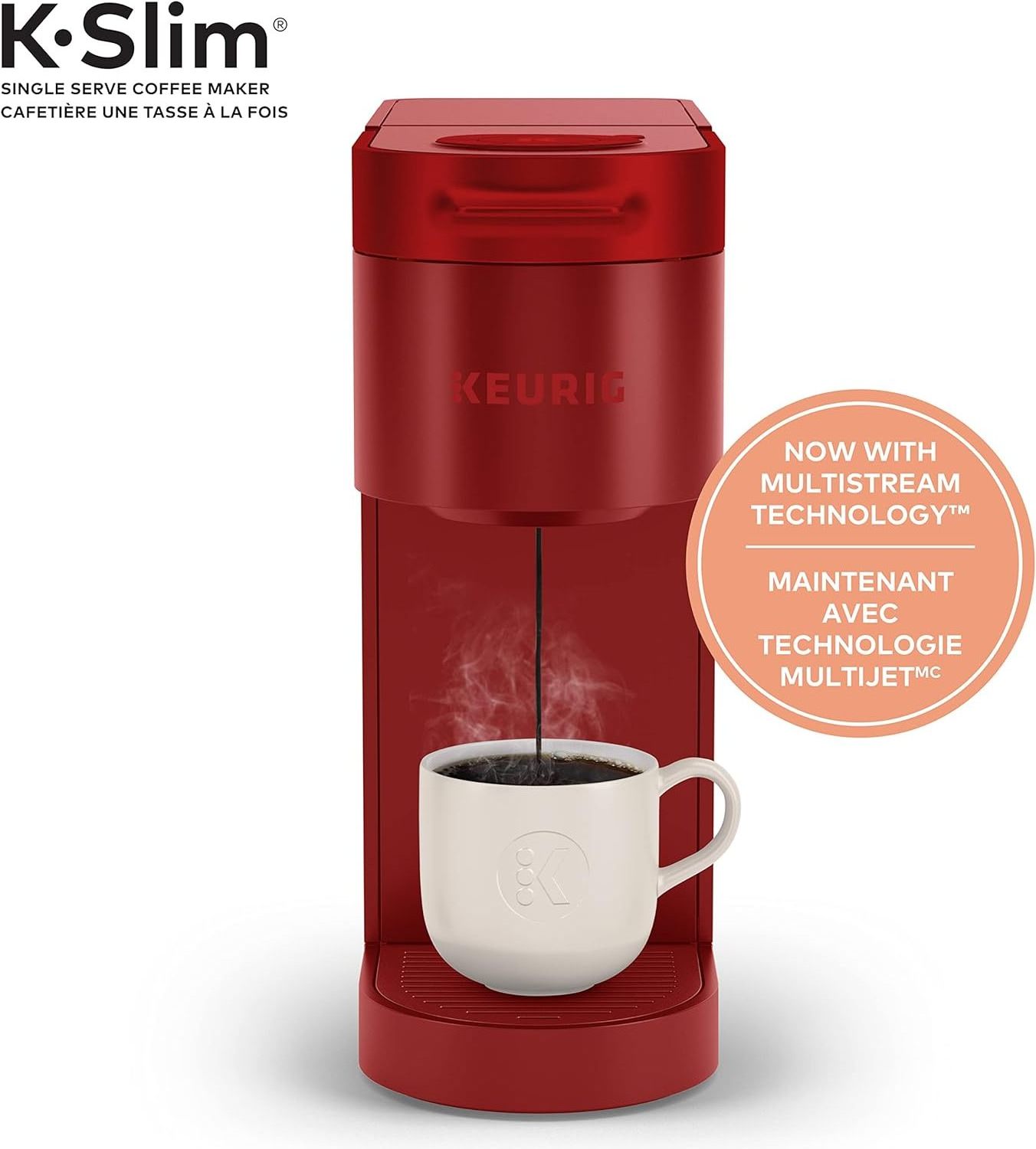 NEW PRODUCT Keurig K- Slim Single Serve K-Cup Pod Coffee Maker, Multistream Technology, Scarlet Red