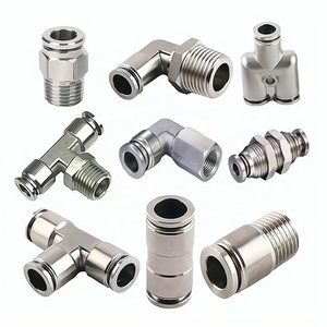 1/8 3/4 BSPT BSPP NPT Male Thread Pneumatic Push In Air Pipe Tube Fittings Stainless Steel Pneumatic Air Fittings