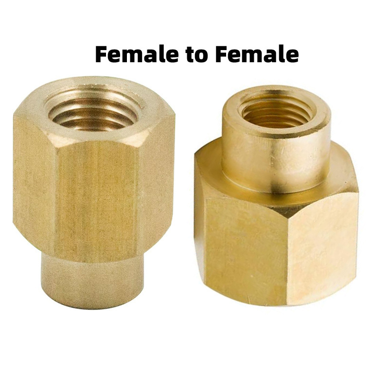 NPT Female Male Thread Flare Brass Pipe Fittings Copper Pipe Adapter Hexagon Brass Straight Reducing Union Bush Reducer Adapter