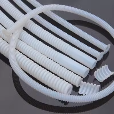 Flexible Ptfe Corrugated Electrical Conduit Pipes corrugated tube stainless pfa hose  PTFE Tubing with cuffs