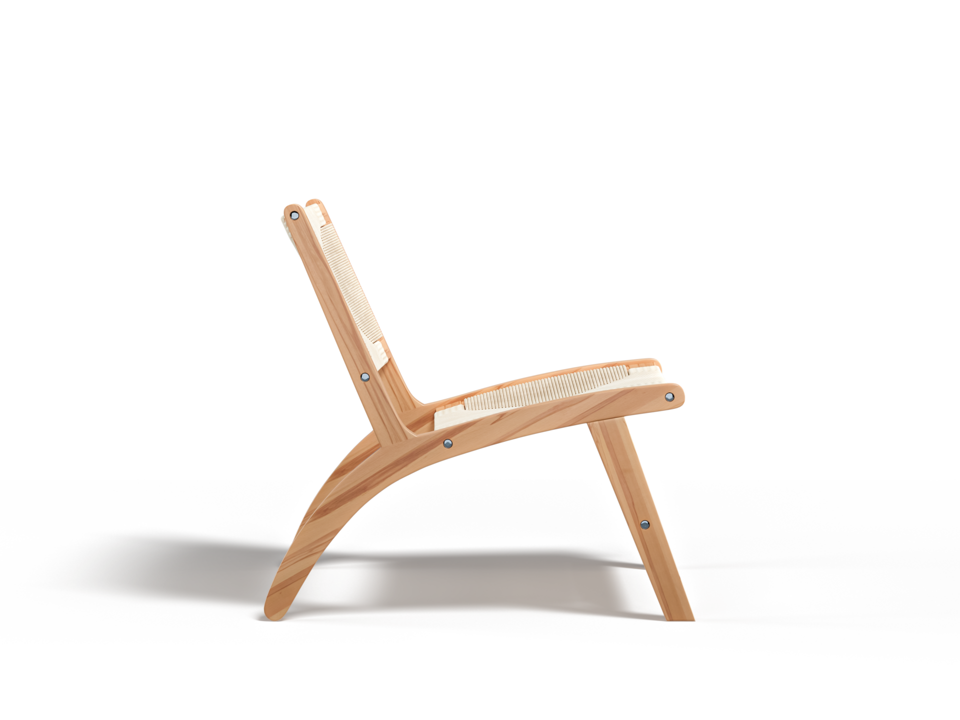 Hala is a modern accent chair made from solid teak wood frame and woven paper rope with a natural finish for indoor and outdoor.